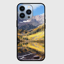 Чехол для iPhone 13 Pro Красивая река между гор, цвет: 3D-черный