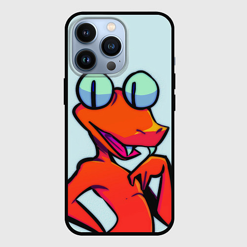 Чехол iPhone 13 Pro Оранжевый - Радужные друзья / 3D-Черный – фото 1