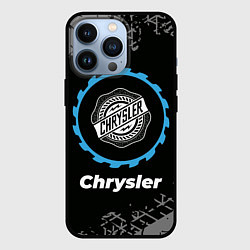 Чехол для iPhone 13 Pro Chrysler в стиле Top Gear со следами шин на фоне, цвет: 3D-черный