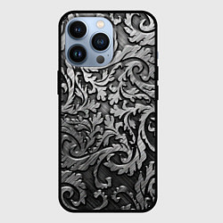 Чехол для iPhone 13 Pro Стальные узоры, цвет: 3D-черный