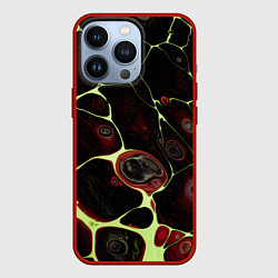 Чехол для iPhone 13 Pro Кислотные разломы на поверхности, цвет: 3D-красный