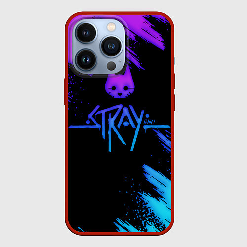 Чехол iPhone 13 Pro Stray game neon / 3D-Красный – фото 1