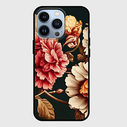 Чехол для iPhone 13 Pro Цветы в стиле рококо, цвет: 3D-черный