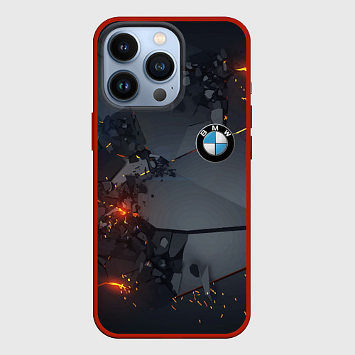 Чехол iPhone 13 Pro BMW explosion / 3D-Красный – фото 1