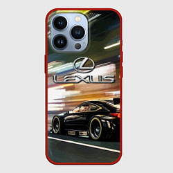 Чехол для iPhone 13 Pro Lexus - скорость режим, цвет: 3D-красный