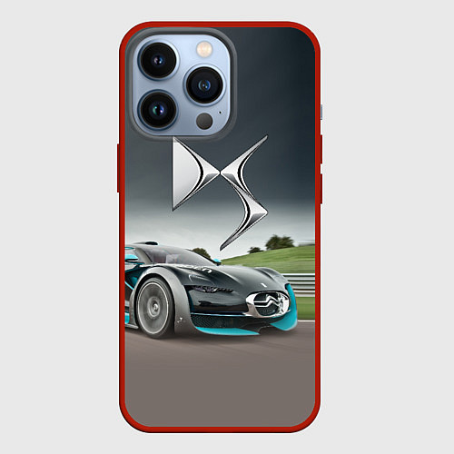 Чехол iPhone 13 Pro Citroen DS Spirit - скоростной режим / 3D-Красный – фото 1