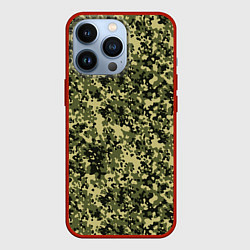 Чехол для iPhone 13 Pro Камуфляж Flecktarn Jeitai, цвет: 3D-красный