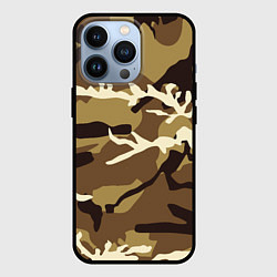 Чехол для iPhone 13 Pro Камуфляж Woodland осень крупный, цвет: 3D-черный