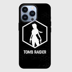 Чехол для iPhone 13 Pro Tomb Raider glitch на темном фоне, цвет: 3D-черный