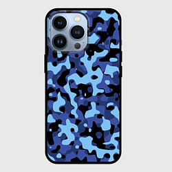 Чехол для iPhone 13 Pro Камуфляж Sky Blue, цвет: 3D-черный