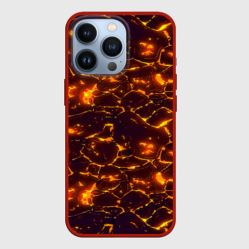 Чехол iPhone 13 Pro Раскалённый камуфляж / 3D-Красный – фото 1