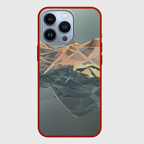 Чехол iPhone 13 Pro Абстрактное жидкое стекло / 3D-Красный – фото 1