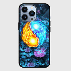 Чехол для iPhone 13 Pro Инь Ян, цвет: 3D-черный