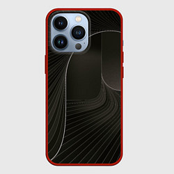 Чехол для iPhone 13 Pro Чёрная спираль, цвет: 3D-красный