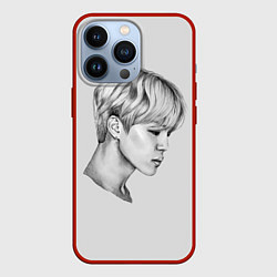 Чехол для iPhone 13 Pro Чимин Рисунок карандашом, цвет: 3D-красный