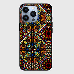 Чехол для iPhone 13 Pro Витражи - диагонали, цвет: 3D-черный