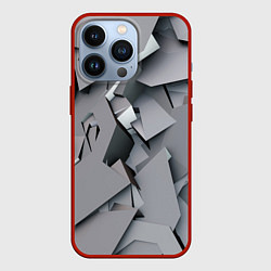 Чехол для iPhone 13 Pro Металлическая хаотичная броня, цвет: 3D-красный