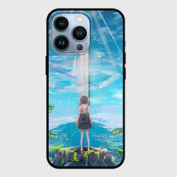 Чехол для iPhone 13 Pro Аниме Пейзаж, цвет: 3D-черный