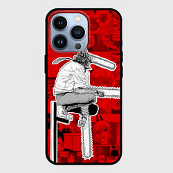 Чехол для iPhone 13 Pro Человек- бензопила : Кадры манги, цвет: 3D-черный