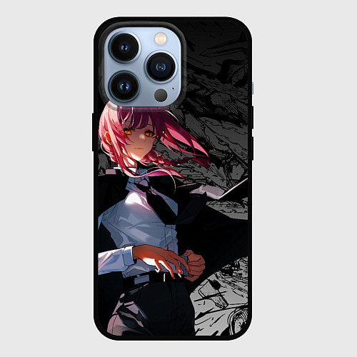 Чехол iPhone 13 Pro Демон контроля : Человек бензопила / 3D-Черный – фото 1