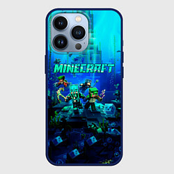 Чехол для iPhone 13 Pro Minecraft water, цвет: 3D-тёмно-синий