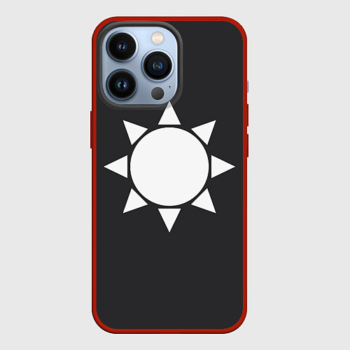 Чехол iPhone 13 Pro Белое солнце узор / 3D-Красный – фото 1