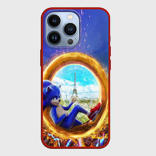Чехол iPhone 13 Pro Соник в кино / 3D-Красный – фото 1