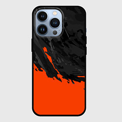 Чехол для iPhone 13 Pro Black & Orange, цвет: 3D-черный