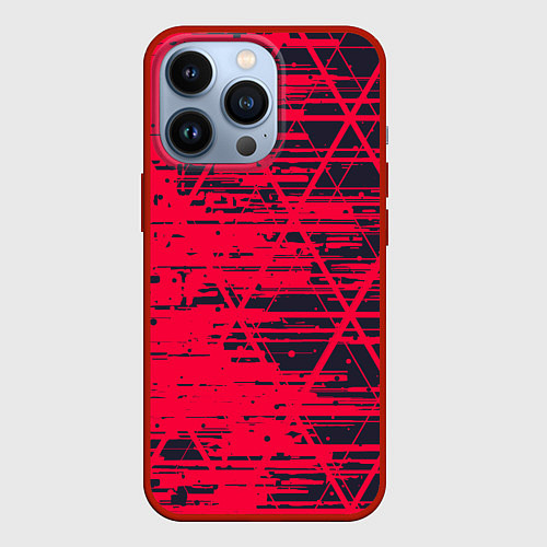 Чехол iPhone 13 Pro Black & Red / 3D-Красный – фото 1