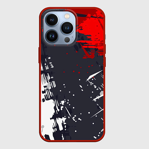Чехол iPhone 13 Pro Абстрактные брызги / 3D-Красный – фото 1