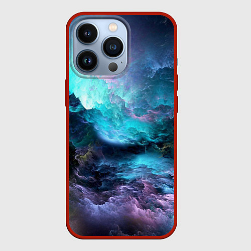 Чехол iPhone 13 Pro Спящий космос / 3D-Красный – фото 1