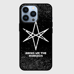 Чехол для iPhone 13 Pro Bring Me the Horizon с потертостями на темном фоне, цвет: 3D-черный