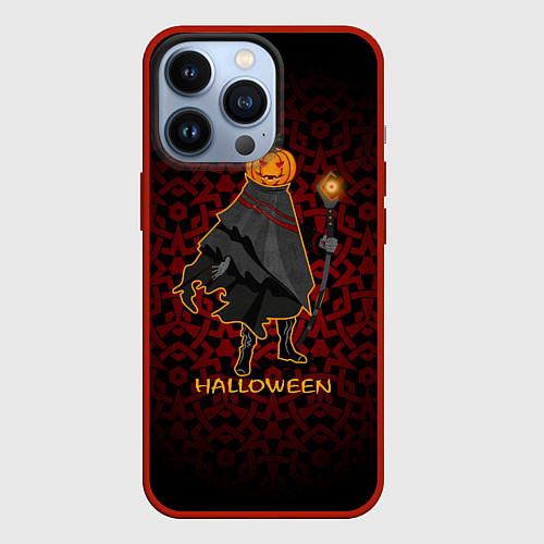 Чехол iPhone 13 Pro Тыква вампир приглашает на хэллоуин / 3D-Красный – фото 1