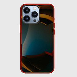 Чехол для iPhone 13 Pro Абстрактные золотые механизмы, цвет: 3D-красный