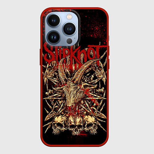 Чехол iPhone 13 Pro Slipknot red black / 3D-Красный – фото 1