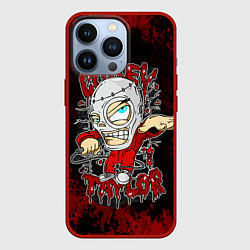 Чехол для iPhone 13 Pro Slipknot skull, цвет: 3D-красный