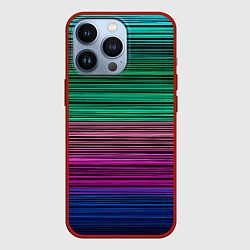Чехол для iPhone 13 Pro Разноцветные неоновые шелковые нити, цвет: 3D-красный