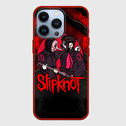 Чехол для iPhone 13 Pro Slipknot black and red, цвет: 3D-красный