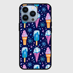 Чехол для iPhone 13 Pro Новогоднее мороженое, цвет: 3D-черный