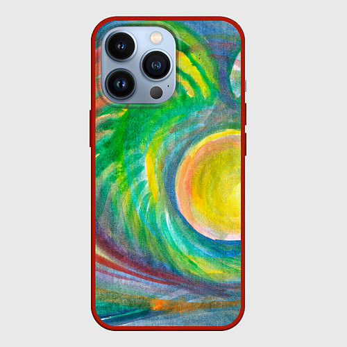 Чехол iPhone 13 Pro Лунная соната абстракция акварель / 3D-Красный – фото 1