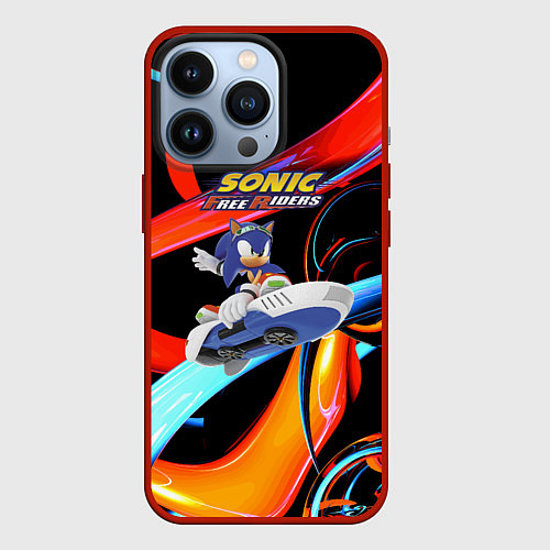 Чехол iPhone 13 Pro Sonic Free Riders - Hedgehog / 3D-Красный – фото 1