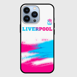 Чехол для iPhone 13 Pro Liverpool neon gradient style: символ сверху, цвет: 3D-черный