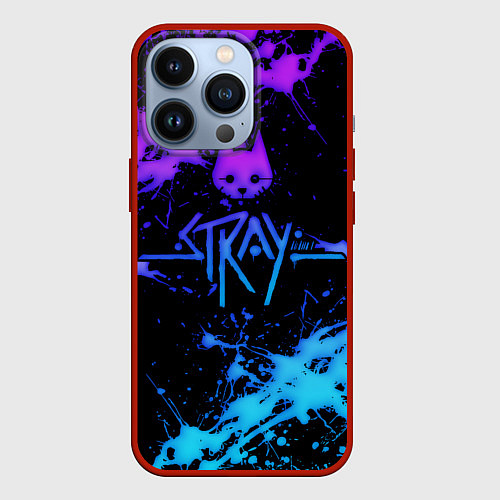 Чехол iPhone 13 Pro Stray neon paint / 3D-Красный – фото 1