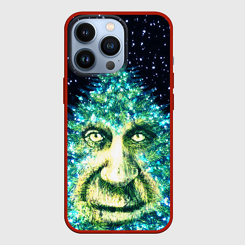 Чехол iPhone 13 Pro Мудрое Новогоднее Дерево / 3D-Красный – фото 1