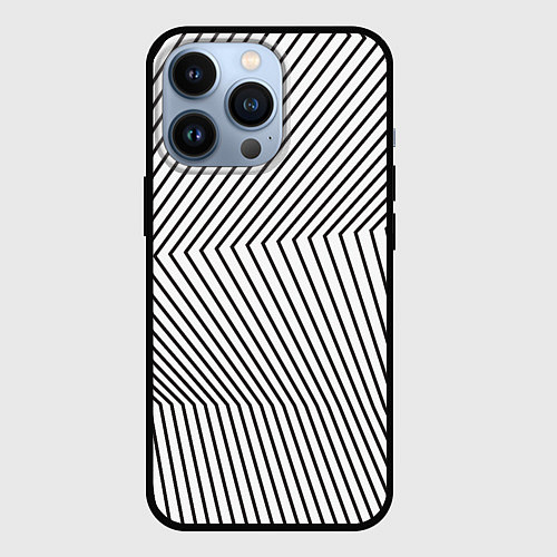Чехол iPhone 13 Pro Ломанные линии и оптическая иллюзия / 3D-Черный – фото 1