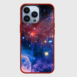 Чехол для iPhone 13 Pro Ошеломительный бескрайний космос, цвет: 3D-красный
