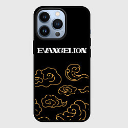 Чехол для iPhone 13 Pro Evangelion anime clouds, цвет: 3D-черный