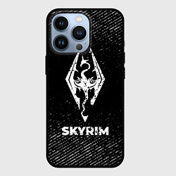 Чехол для iPhone 13 Pro Skyrim с потертостями на темном фоне, цвет: 3D-черный