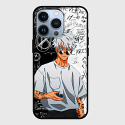 Чехол для iPhone 13 Pro Сатору Годжо в очках - магическая битва, цвет: 3D-черный