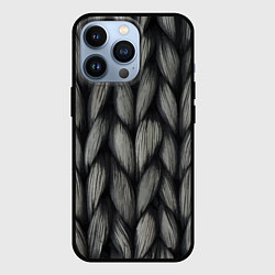 Чехол для iPhone 13 Pro Грубая вязка - текстура, цвет: 3D-черный